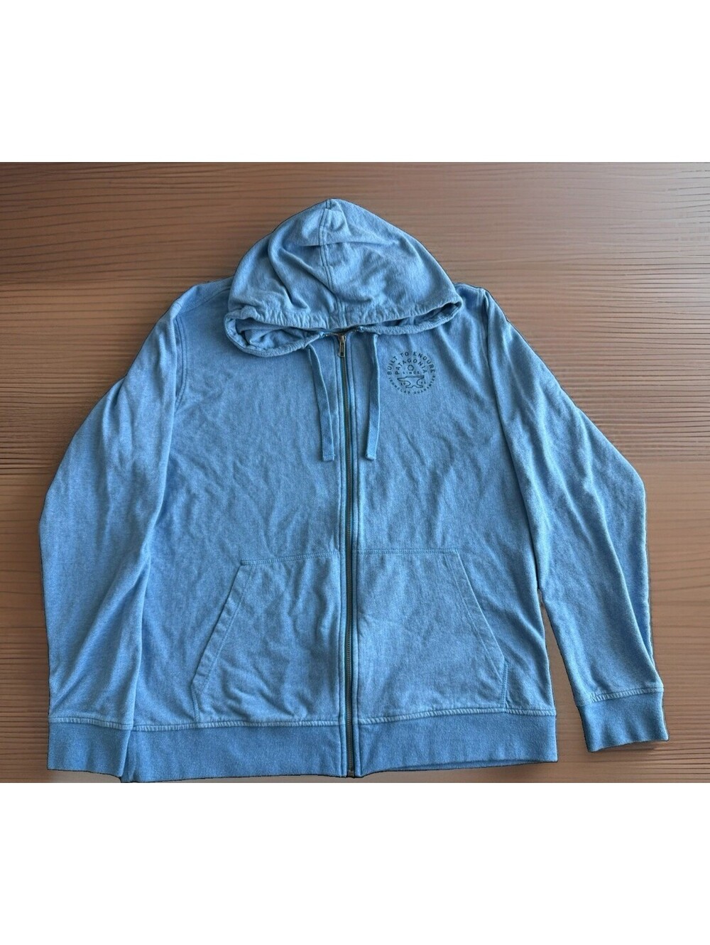 Patagonia Large Full Zip Soft Hoodie Blue Built To Endure Ironclad Anvil